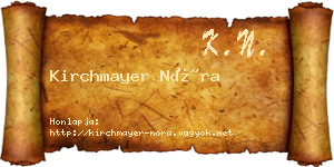 Kirchmayer Nóra névjegykártya